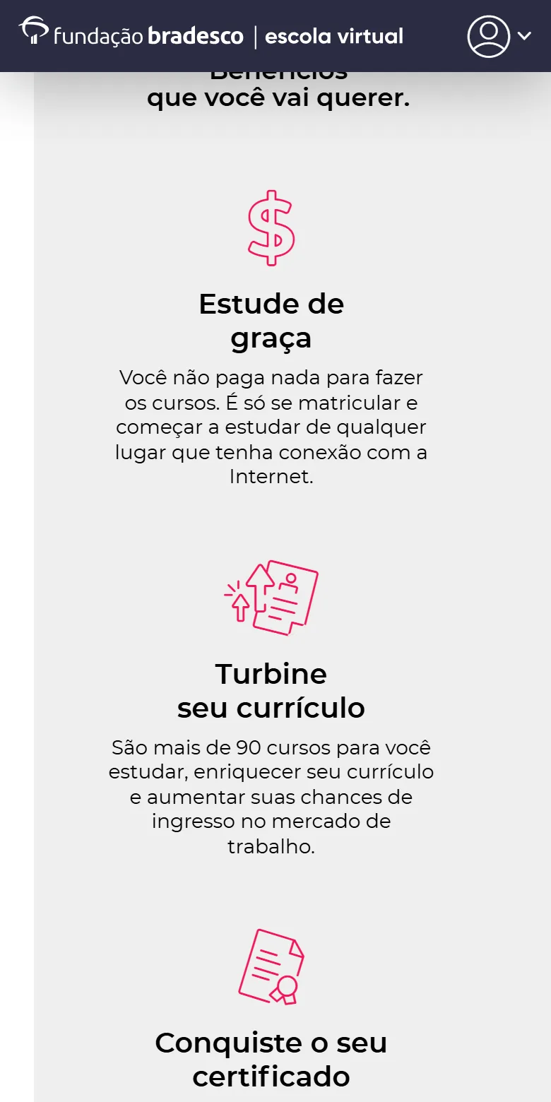 Página de preço da Escola Virtual no celular, lida em 16 de outubro de 2026
